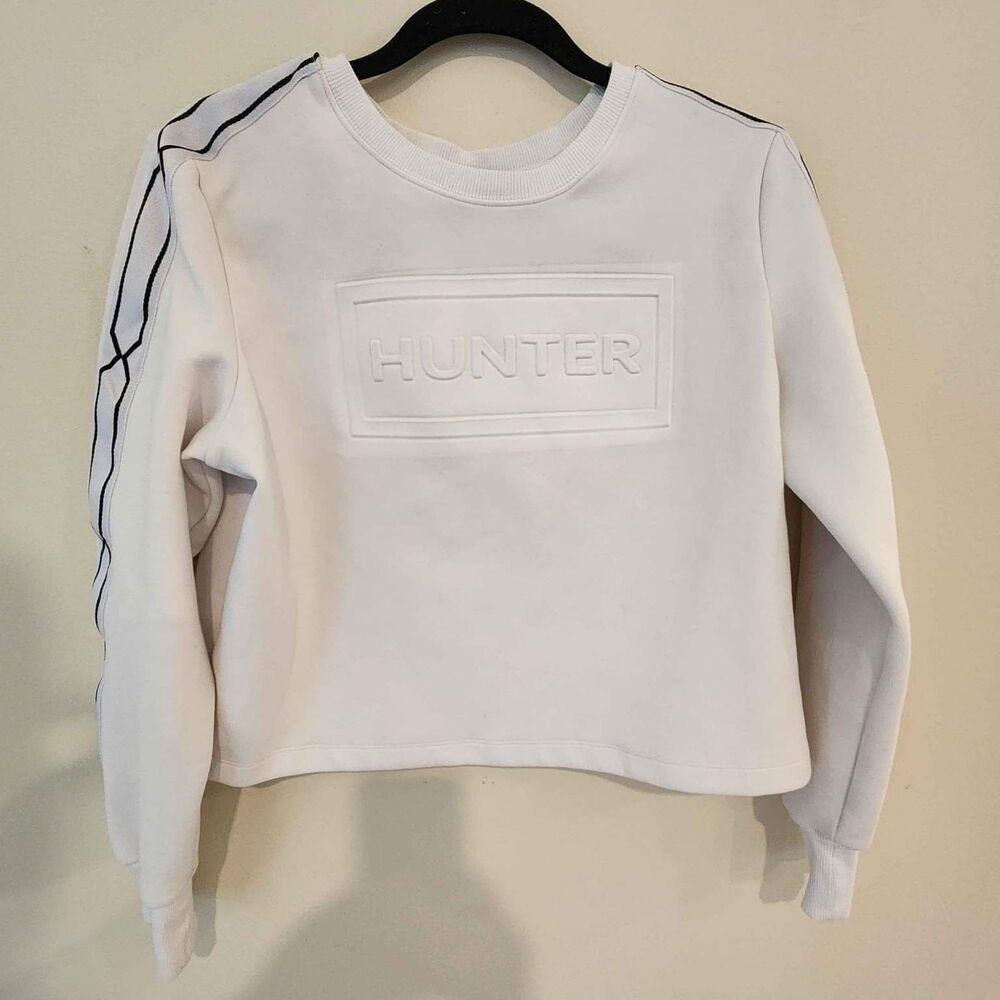Hunter White Cropped Sweatshirt Size Small